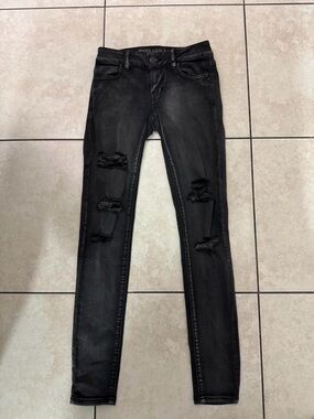 American Eagle Outfitters Black Ripped Skinny Jeans - Women's